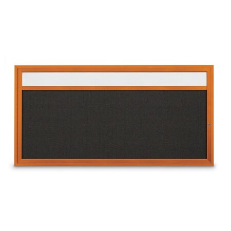 United Visual Products Slim Enclosed Corkboard, 36"x36", White Alum Frame/Dark Spruce UVEB3636-WHITE-DRKSPR